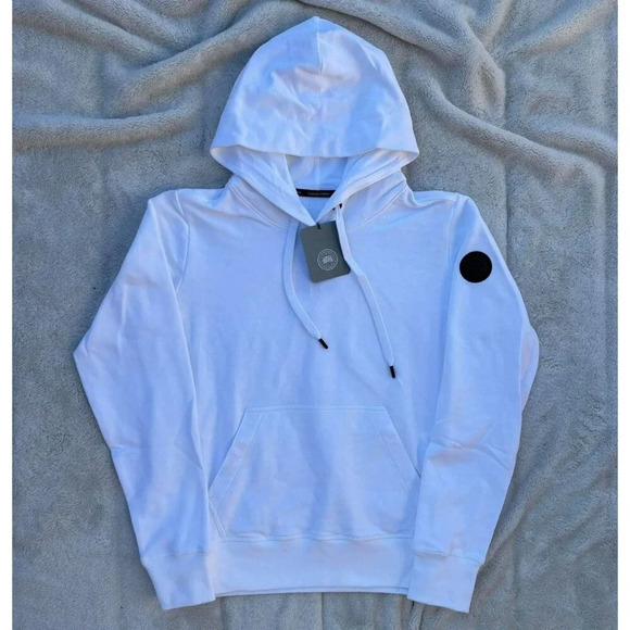 Canada Goose White / Black Badge Badge Hoodies - Picture 1 of 2